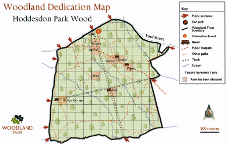 Hoddesdon Park Wood Map